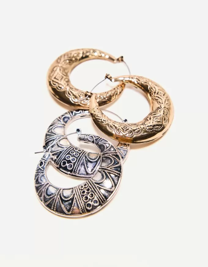 2-pack boho hoop örhängen 2-pack boho hoop örhängen