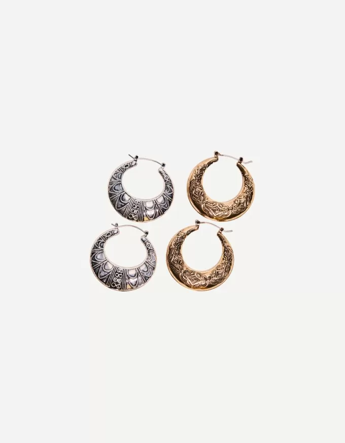 2-pack boho hoop örhängen 2-pack boho hoop örhängen