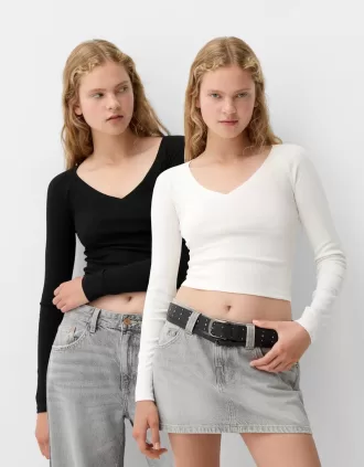 2-pack långärmade V-ringade T-shirts 2-pack långärmade V-ringade T-shirts