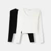 2-pack långärmade V-ringade T-shirts 2-pack långärmade V-ringade T-shirts