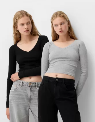 2-pack långärmade V-ringade T-shirts 2-pack långärmade V-ringade T-shirts