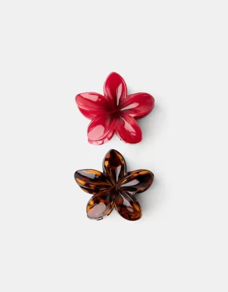 2-pack med hårspännen för blommor