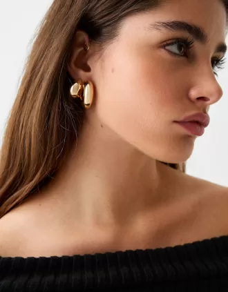 3-pack chunky hoop örhängen