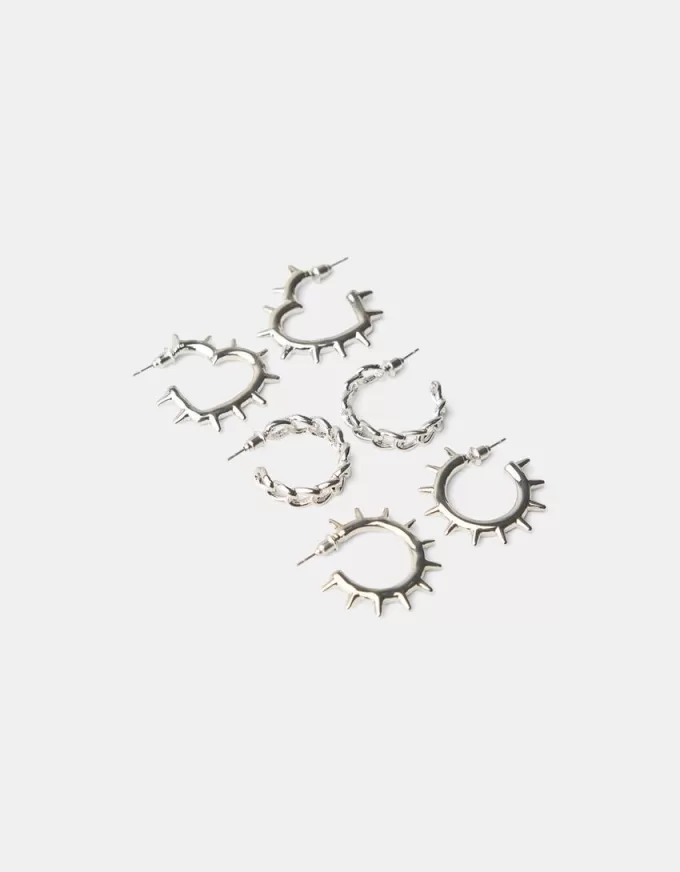 3-pack med grunge hoop örhängen 3-pack med grunge hoop örhängen