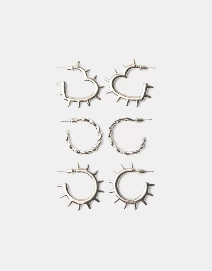 3-pack med grunge hoop örhängen 3-pack med grunge hoop örhängen