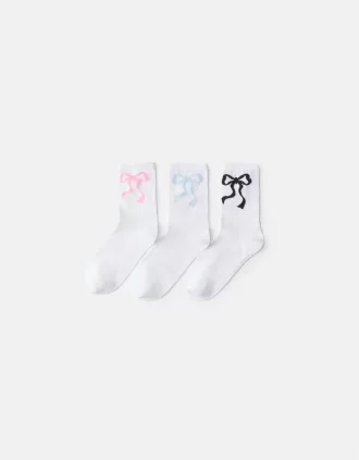 3-pack rosettstrumpor