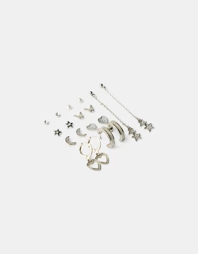 9-pack stjärnörhängen i strass 9-pack stjärnörhängen i strass