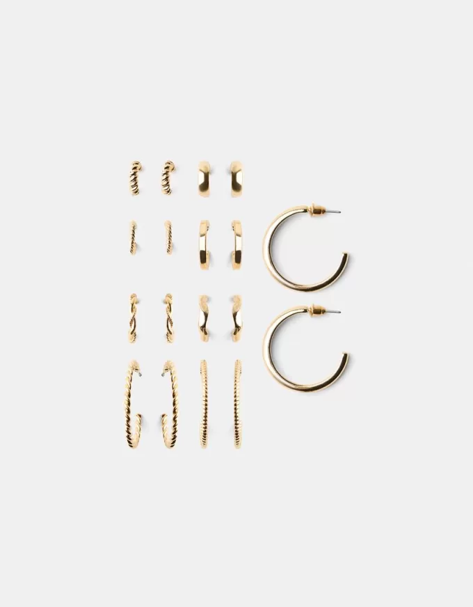 9-pack texturerade örhängen 9-pack texturerade örhängen