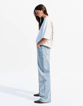 90-tals strassjeans med vida ben