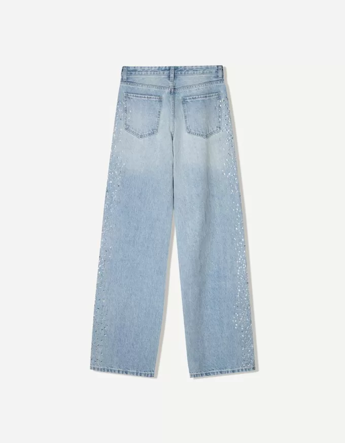 90-tals strassjeans med vida ben 90-tals strassjeans med vida ben