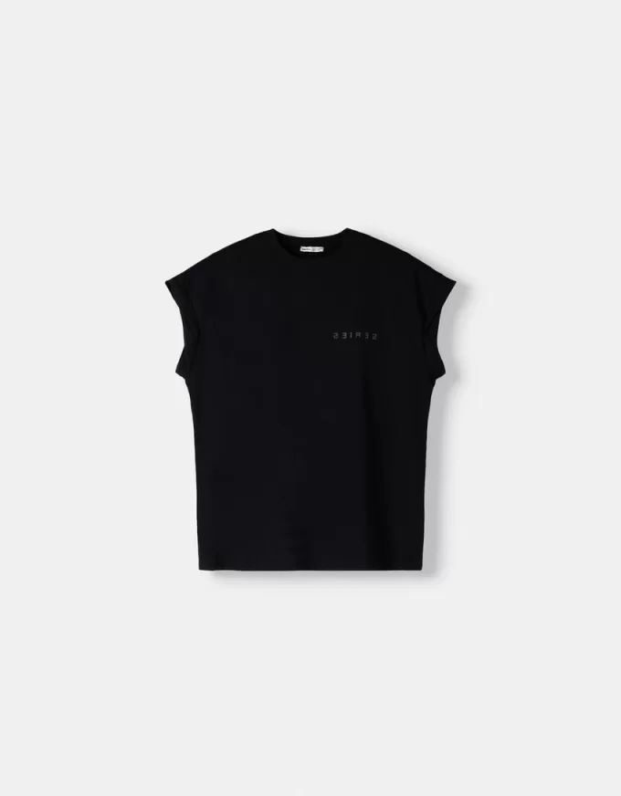 Ärmlös T-shirt med tryck Ärmlös T-shirt med tryck