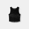 Ärmlös t-shirt i strass i tyll Ärmlös t-shirt i strass i tyll