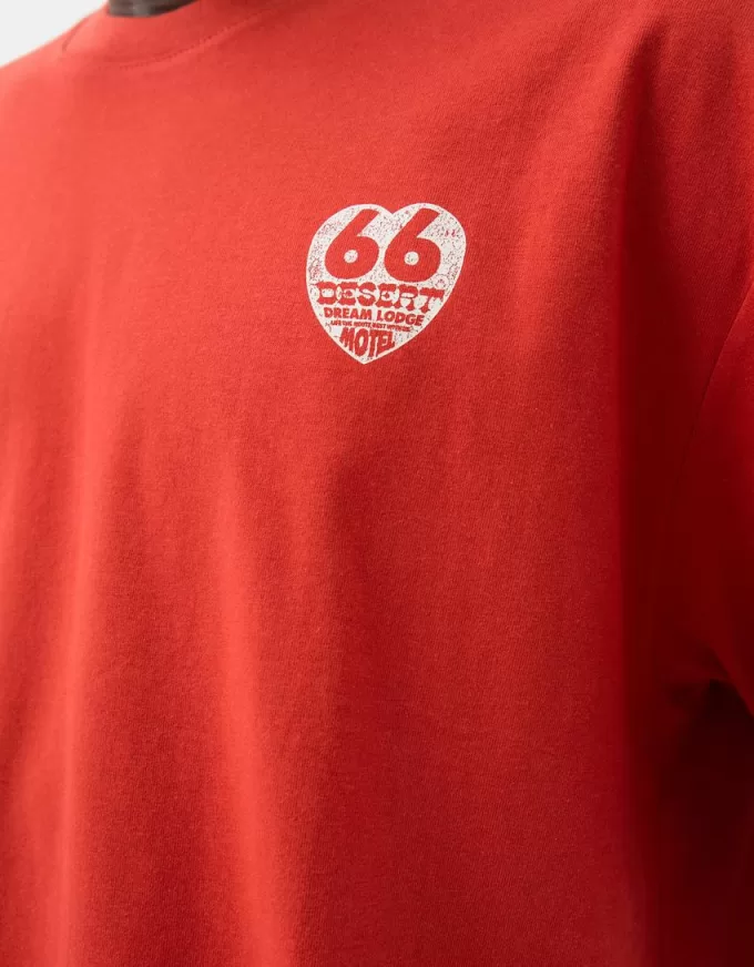 Avslappnad passform kortärmad broderad T-shirt Avslappnad passform kortärmad broderad T-shirt