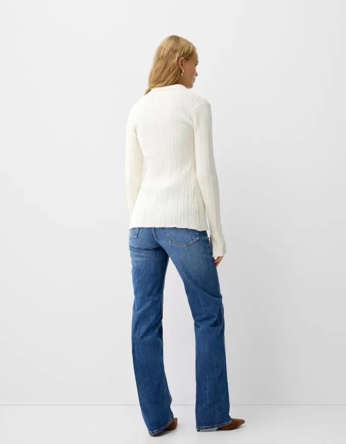 Avslappnade jeans med rak passform med hög midja Avslappnade jeans med rak passform med hög midja