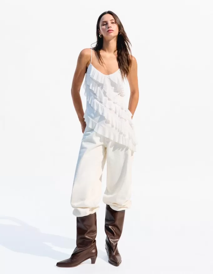 BERSHKA SERIEN asymmetrisk volang topp BERSHKA SERIEN asymmetrisk volang topp
