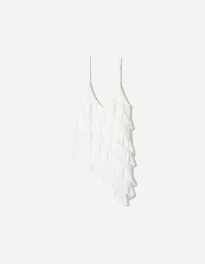 BERSHKA SERIEN asymmetrisk volang topp BERSHKA SERIEN asymmetrisk volang topp