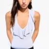 BERSHKA SERIEN draperad body med remmar BERSHKA SERIEN draperad body med remmar