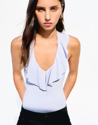 BERSHKA SERIEN draperad body med remmar