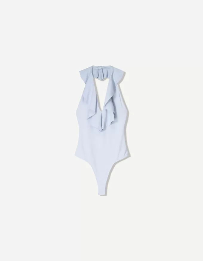 BERSHKA SERIEN draperad body med remmar BERSHKA SERIEN draperad body med remmar