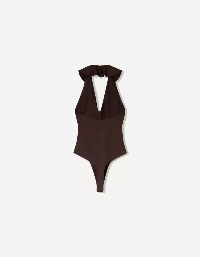 BERSHKA SERIEN draperad body med remmar BERSHKA SERIEN draperad body med remmar