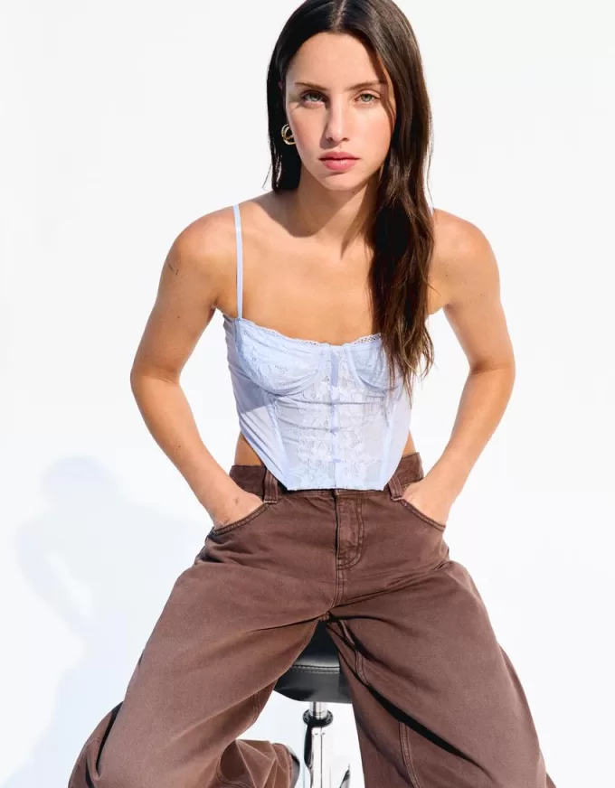 BERSHKA SERIES korsetttopp i spets BERSHKA SERIES korsetttopp i spets