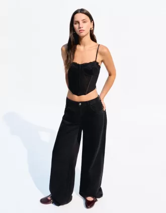 BERSHKA SERIES korsetttopp i spets