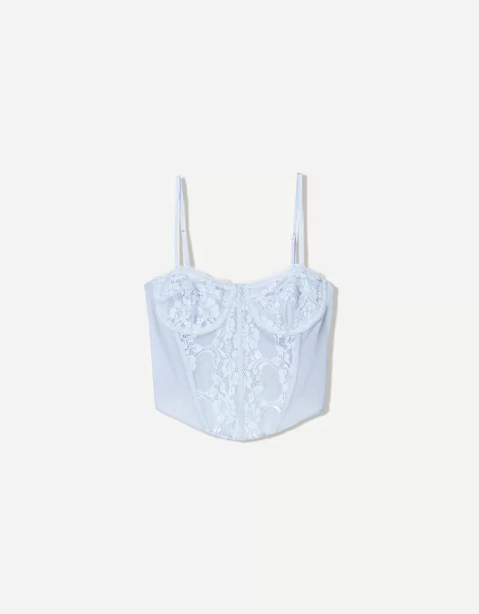BERSHKA SERIES korsetttopp i spets BERSHKA SERIES korsetttopp i spets