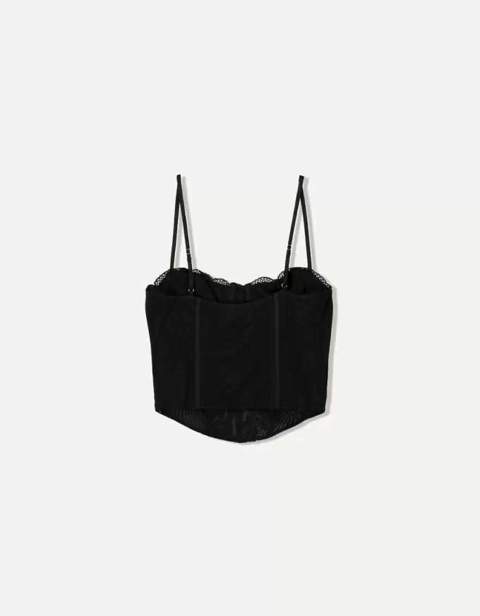 BERSHKA SERIES korsetttopp i spets BERSHKA SERIES korsetttopp i spets