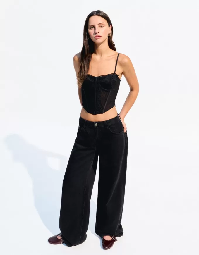 BERSHKA SERIES korsetttopp i spets BERSHKA SERIES korsetttopp i spets