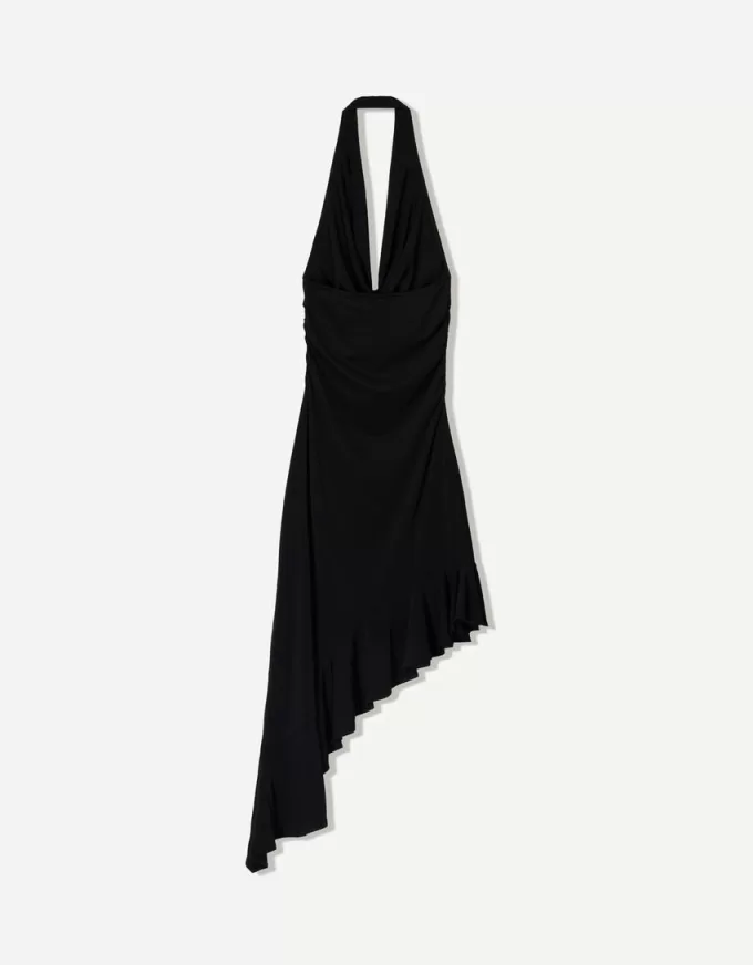 BERSHKA SERIES midiklänning med asymmetrisk fåll BERSHKA SERIES midiklänning med asymmetrisk fåll