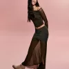 BERSHKA SERIES rynkad midikjol i tyll BERSHKA SERIES rynkad midikjol i tyll