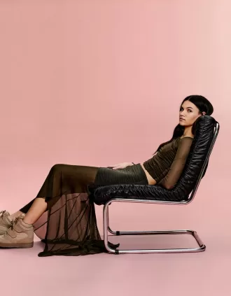 BERSHKA SERIES rynkad midikjol i tyll