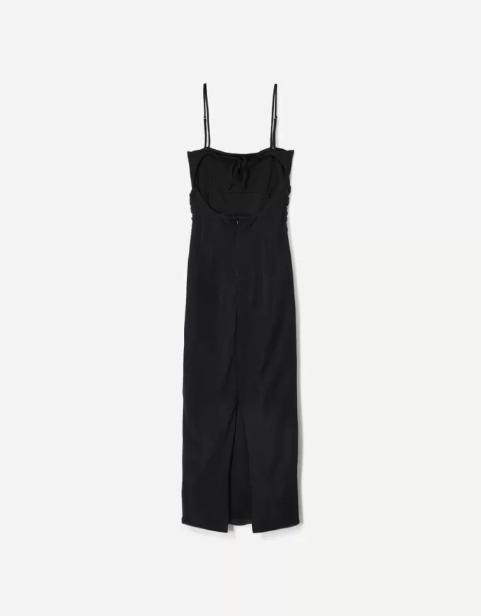 BERSHKA SERIES rynkad midiklänning BERSHKA SERIES rynkad midiklänning