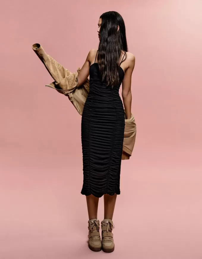 BERSHKA SERIES rynkad midiklänning BERSHKA SERIES rynkad midiklänning