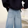 Baggy denim bermudashorts
