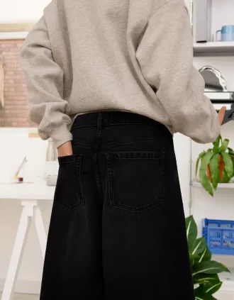 Baggy denim bermudashorts