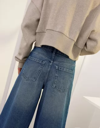 Baggy denim bermudashorts