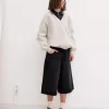 Baggy denim bermudashorts