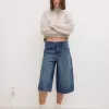 Baggy denim bermudashorts