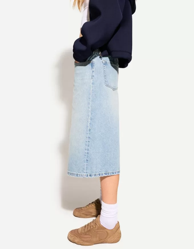 Baggy denim bermudashorts