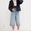 Baggy denim bermudashorts