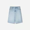Baggy denim bermudashorts
