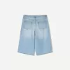 Baggy denim bermudashorts