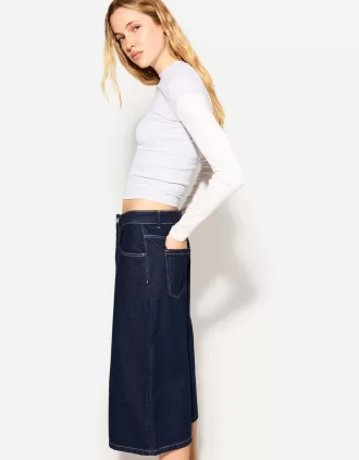 Baggy denim bermudashorts