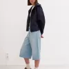 Baggy denim bermudashorts