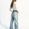 Baggy jeans med fransar Baggy jeans med fransar