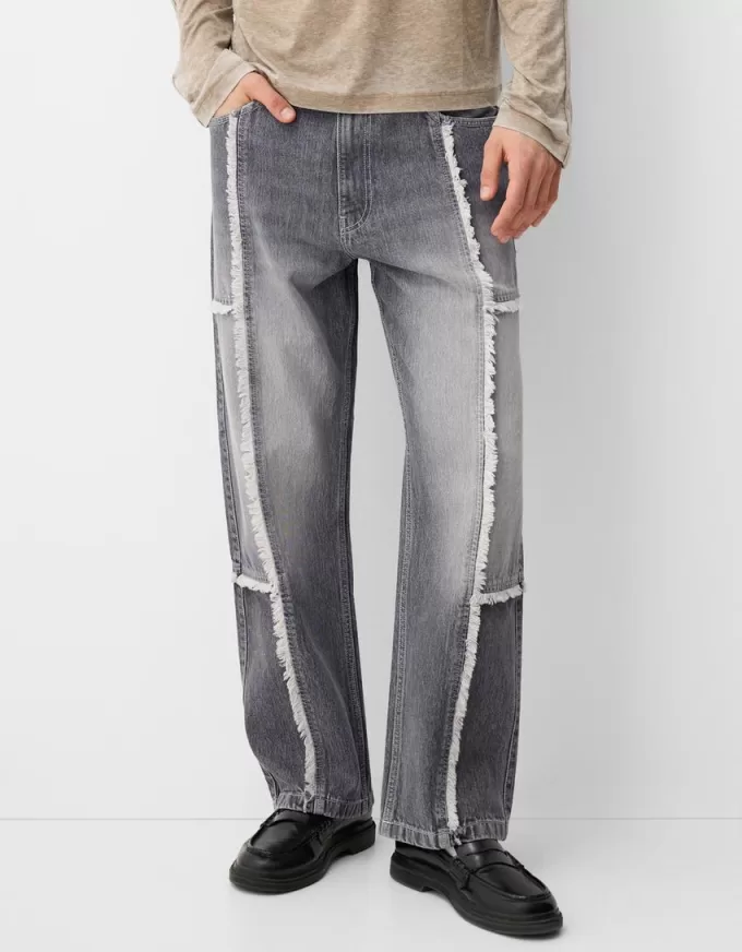 Baggy jeans med fransar Baggy jeans med fransar