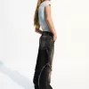 Baggy jeans med fransar Baggy jeans med fransar