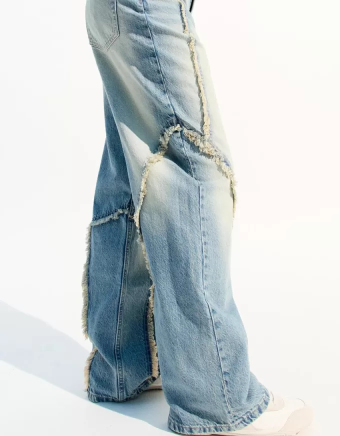 Baggy jeans med fransar Baggy jeans med fransar