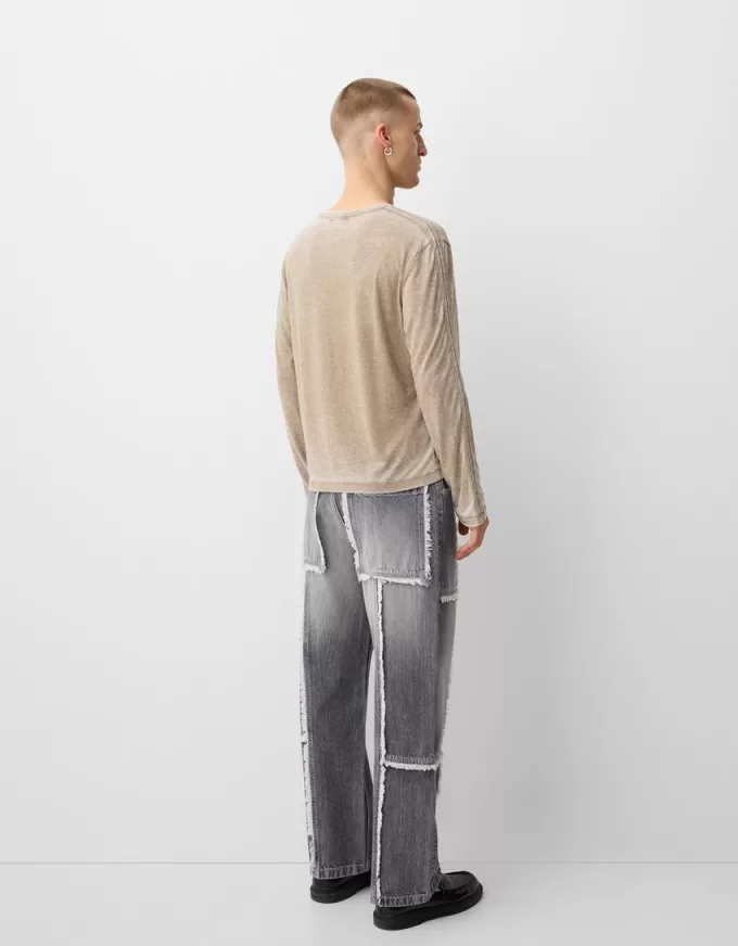 Baggy jeans med fransar Baggy jeans med fransar
